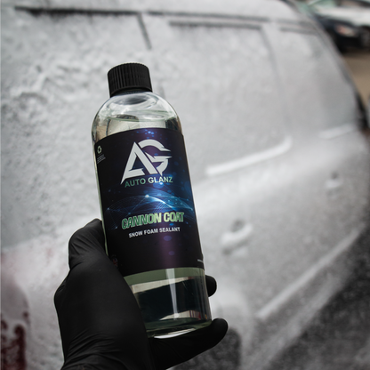High gloss finish and protective layer on a detailed car using Auto Glanz Cannon Coat.
